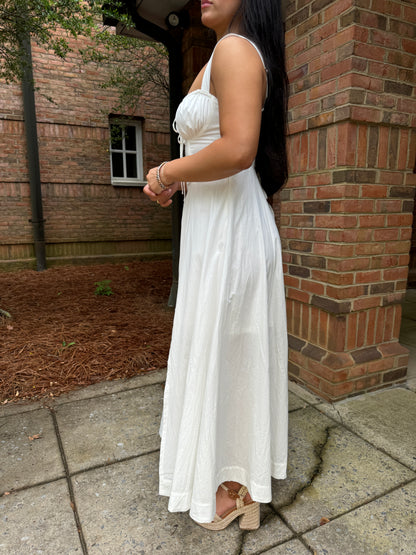 White Corset Midi Dress