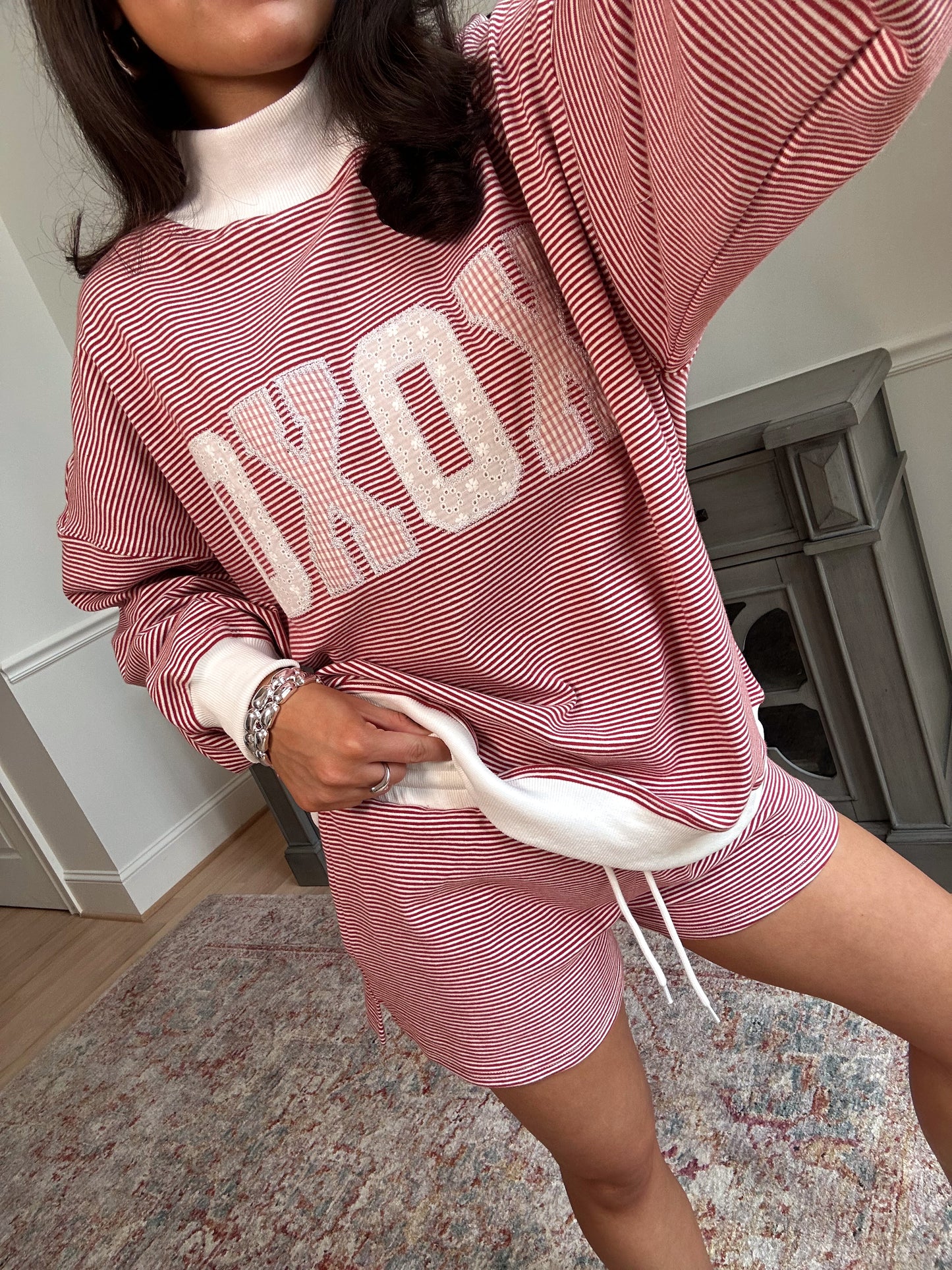 XOXO Mockneck Striped Set