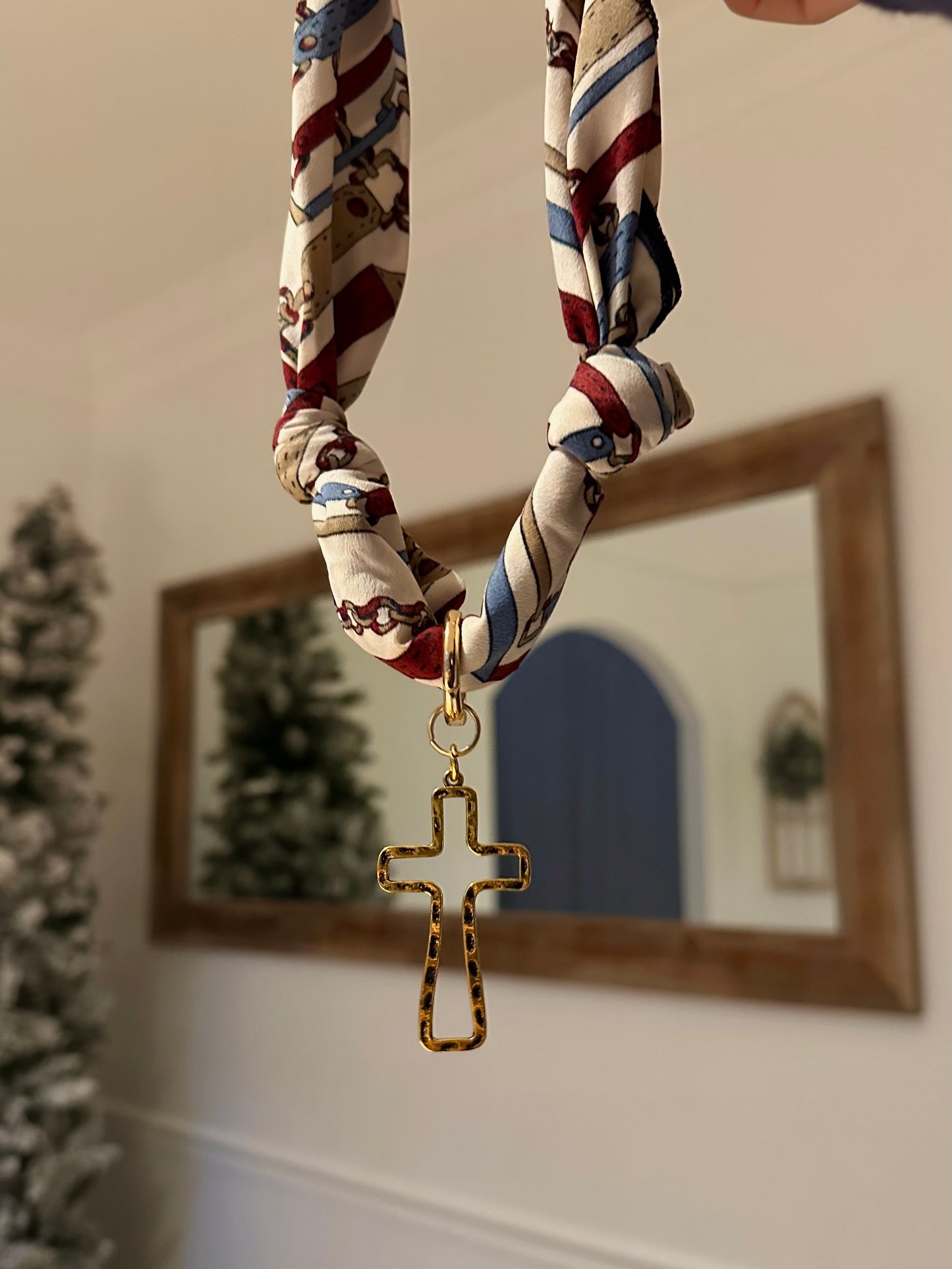 Luxe Cross Scarf Necklace