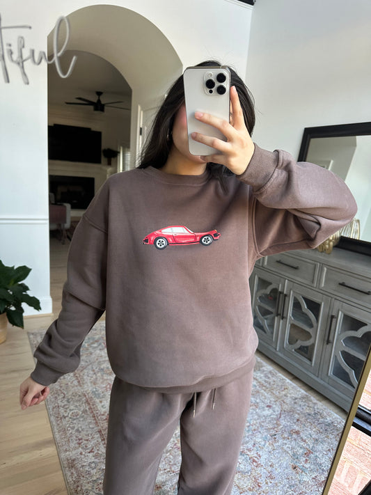 Vintage Car Brown Sweatshirt