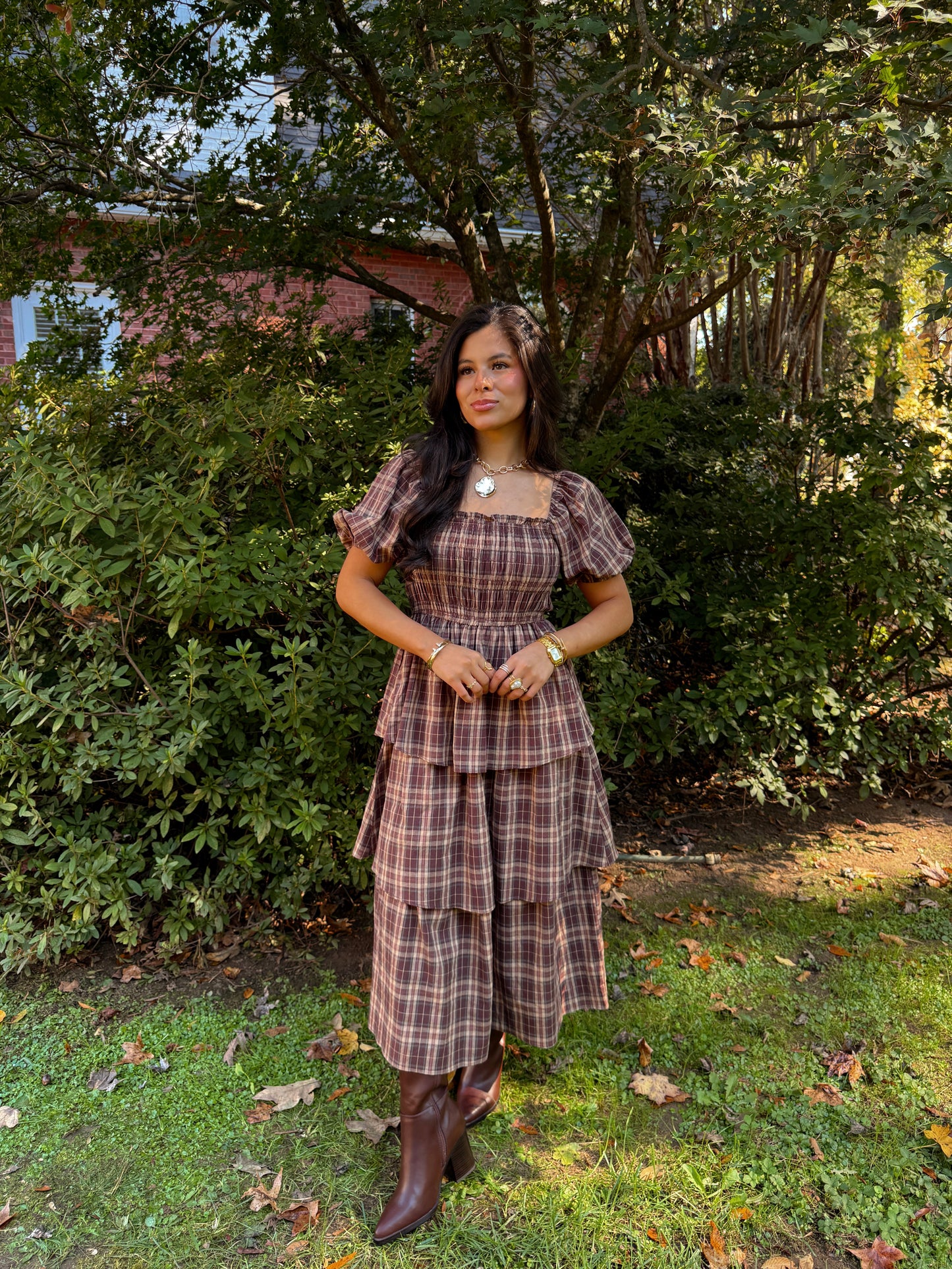Home for Thanksgiving Plaid Midi Dress