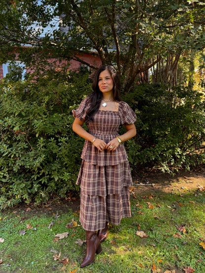 Home for Thanksgiving Plaid Midi Dress