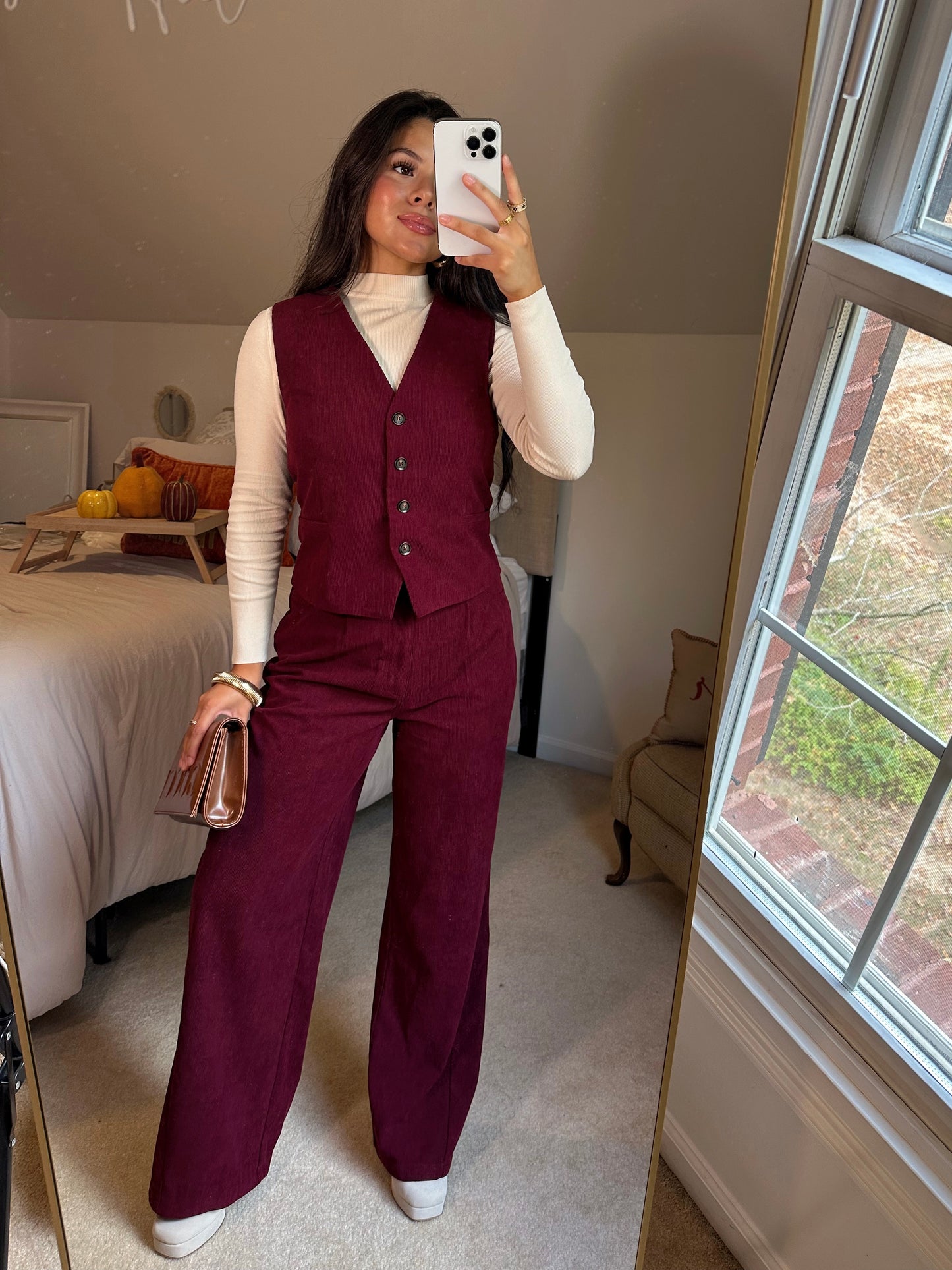 Cream Mockneck Sweater Top