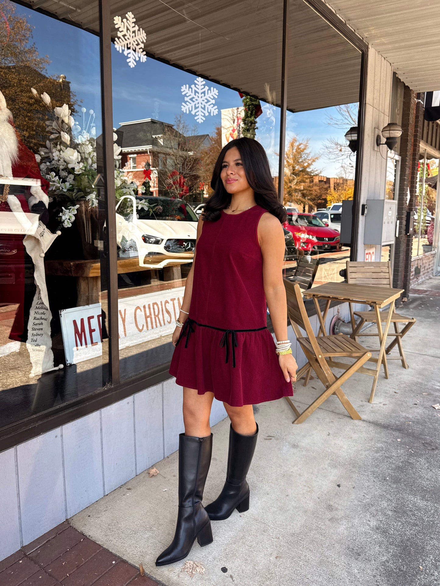 Bowed Up Corduroy Dress