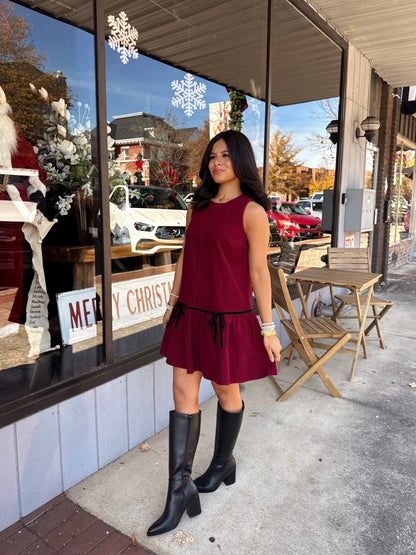 Bowed Up Corduroy Dress