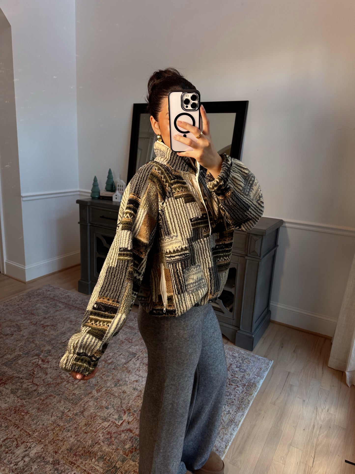 Mountain Lodge Patchwork Sherpa Sweater