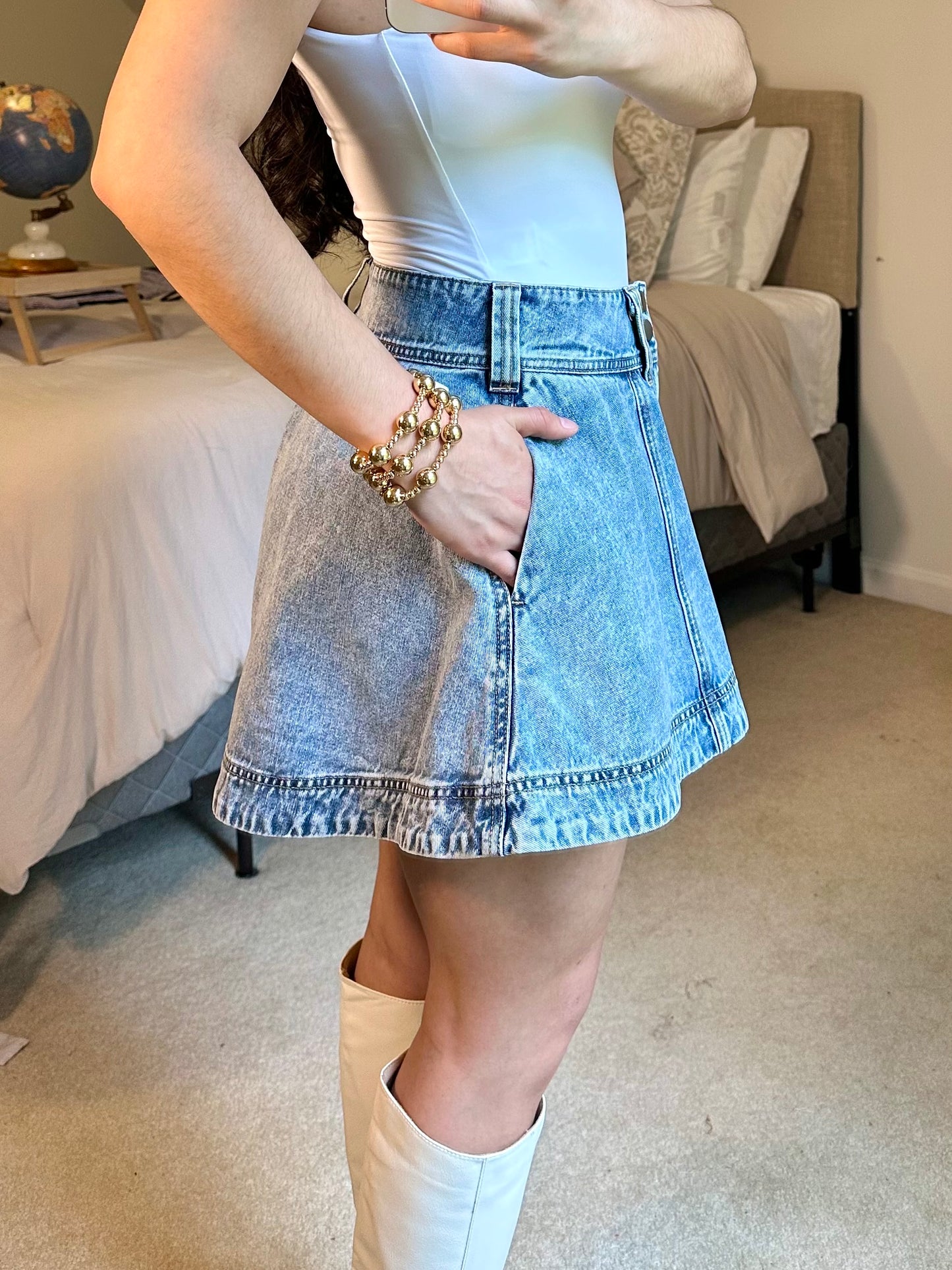 Flare Oversized Denim Shorts