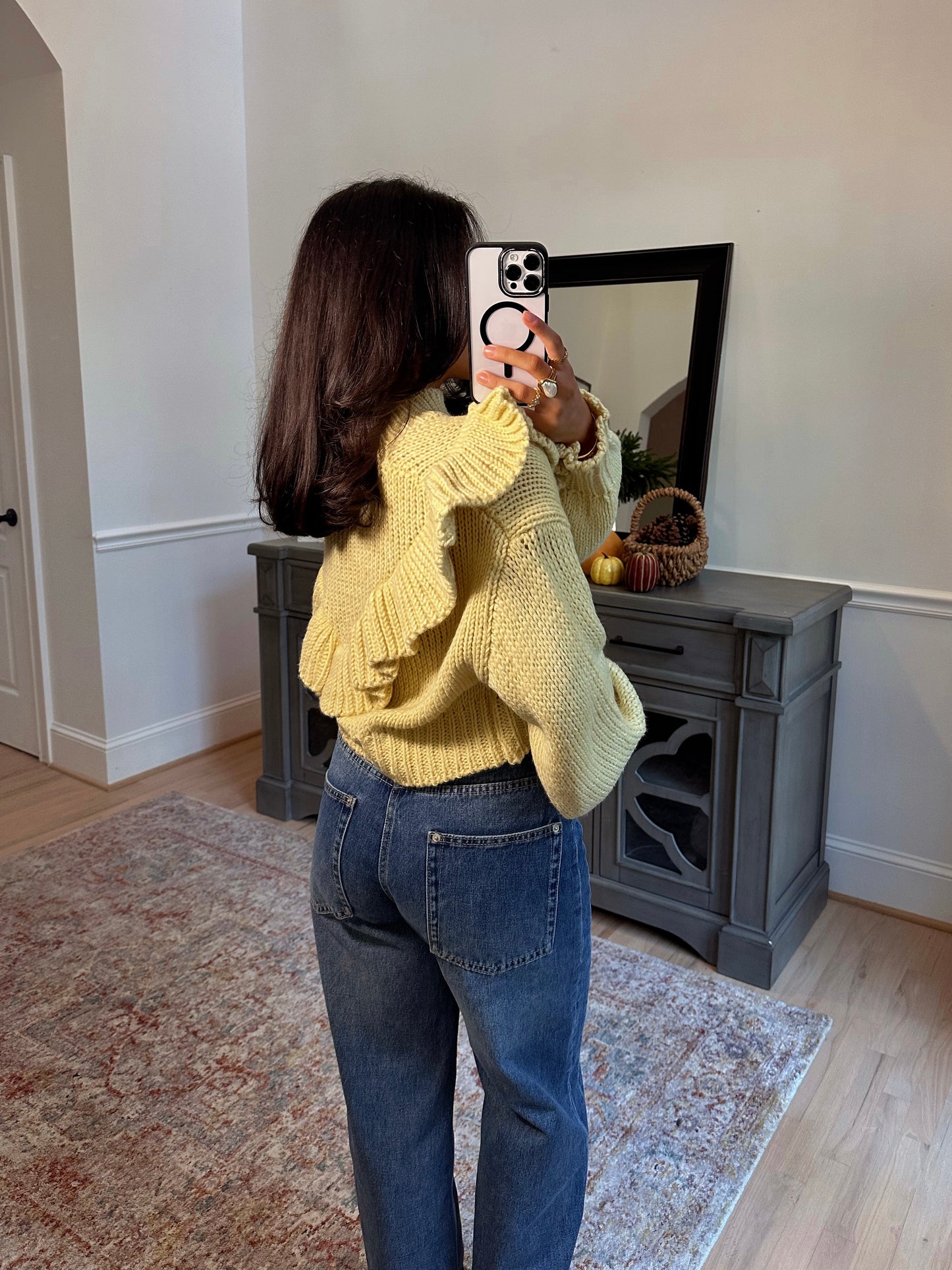 Golden Hour Ruffle Knit Sweater