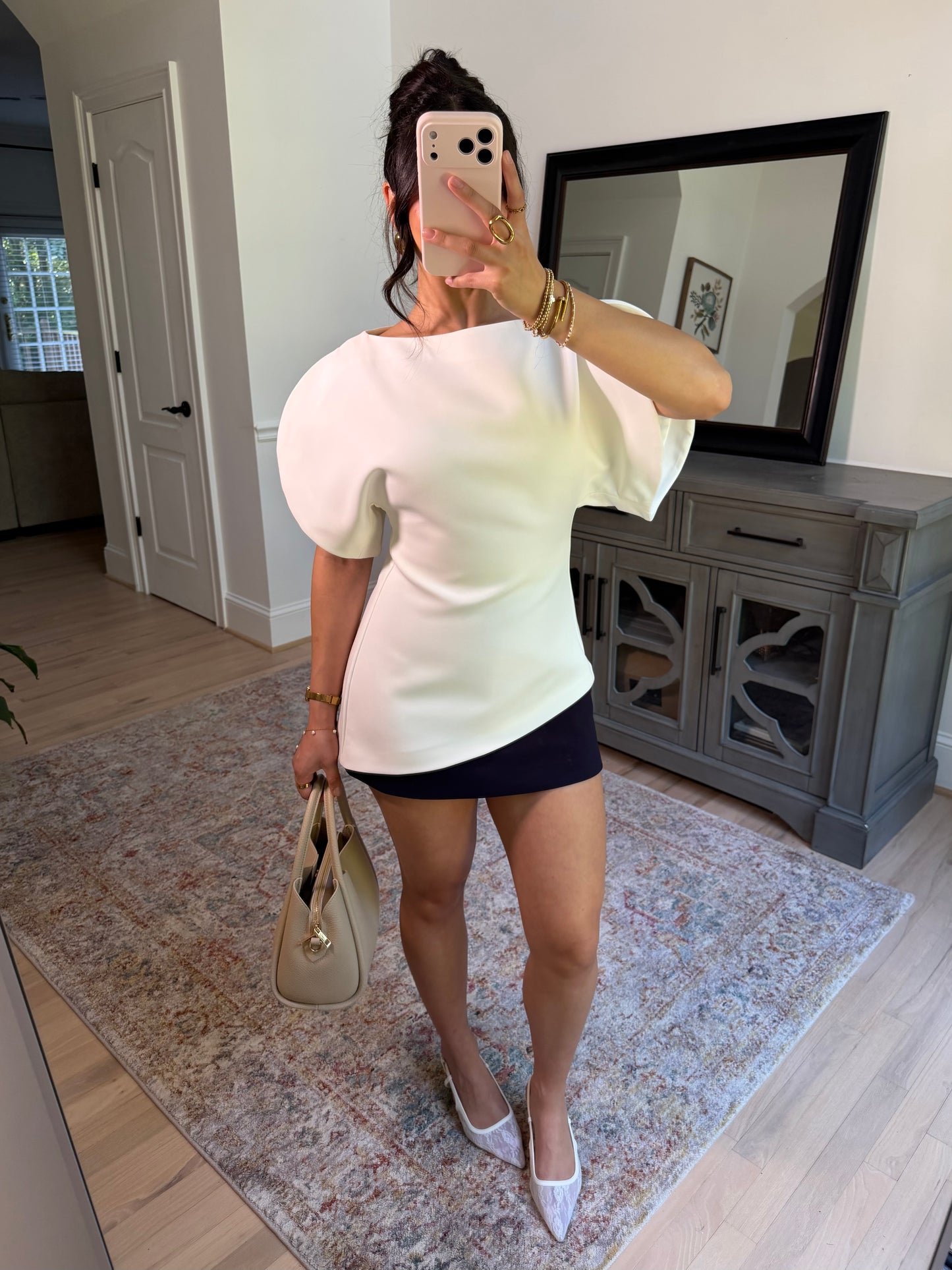 Chic Elegance Ivory Tailored Top
