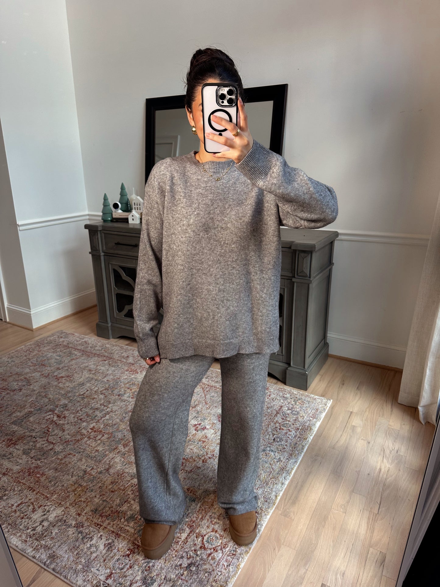 Snowed-In Grey Sweater Set