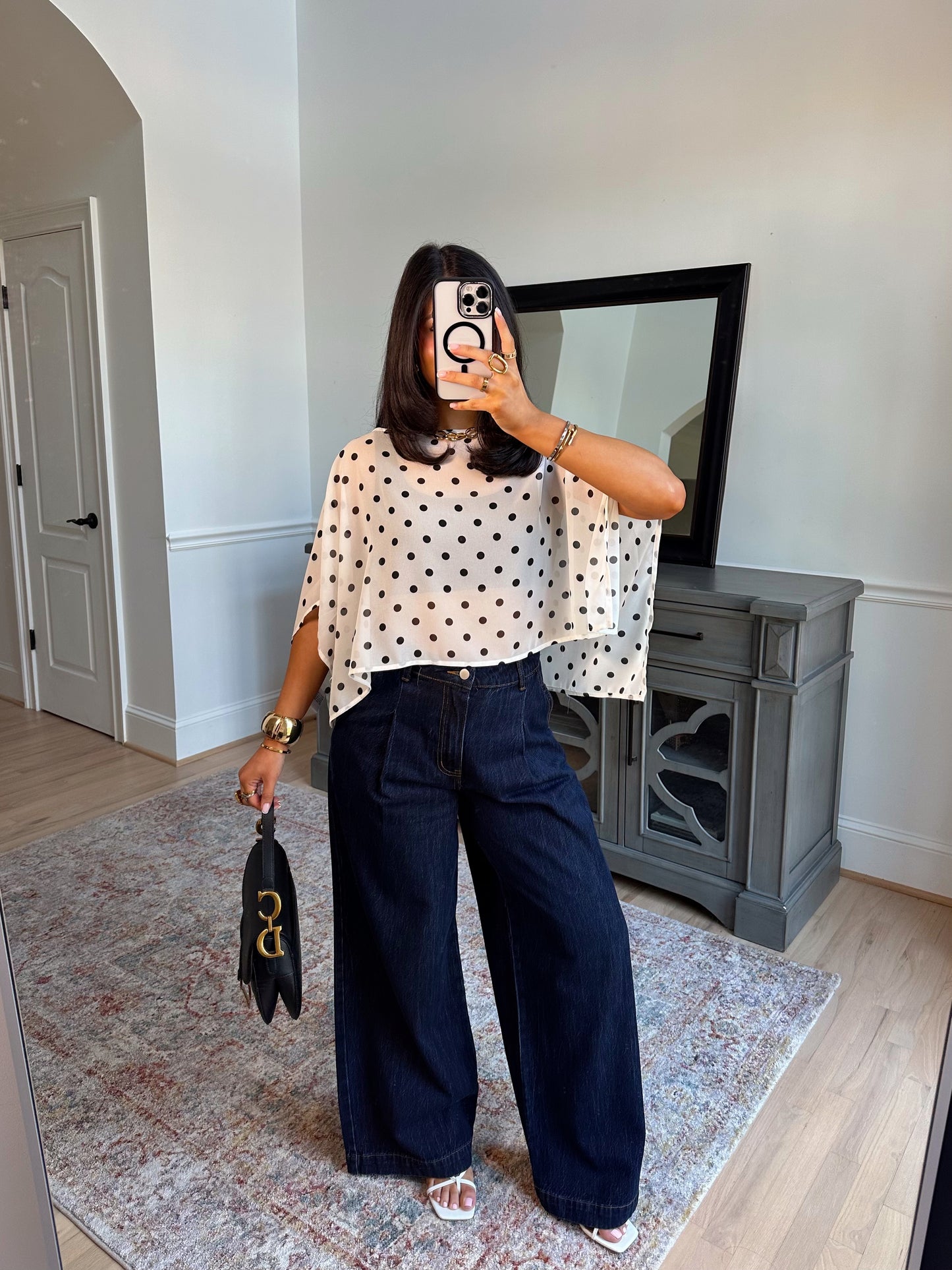 Celine Polka Dot Sheer Poncho