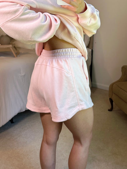 Seashell Pink Crewneck and Shorts Set