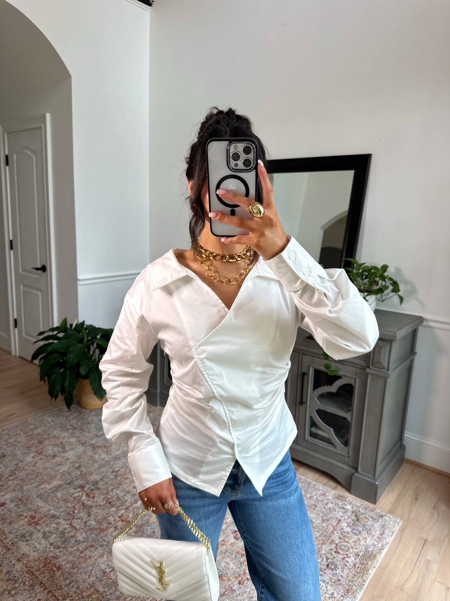 City Girl Structured White Top
