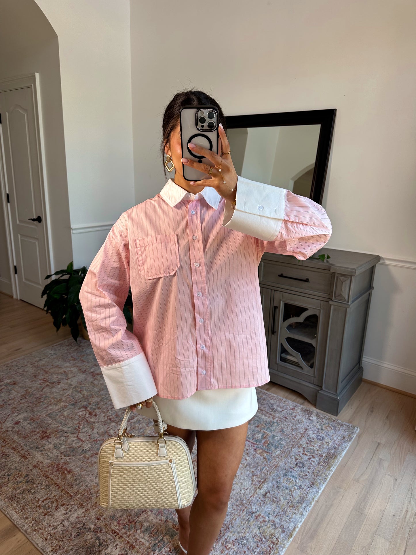 Palma Blush Button Up Top