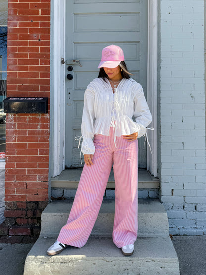 Statement Pink and Red Stripe Pants