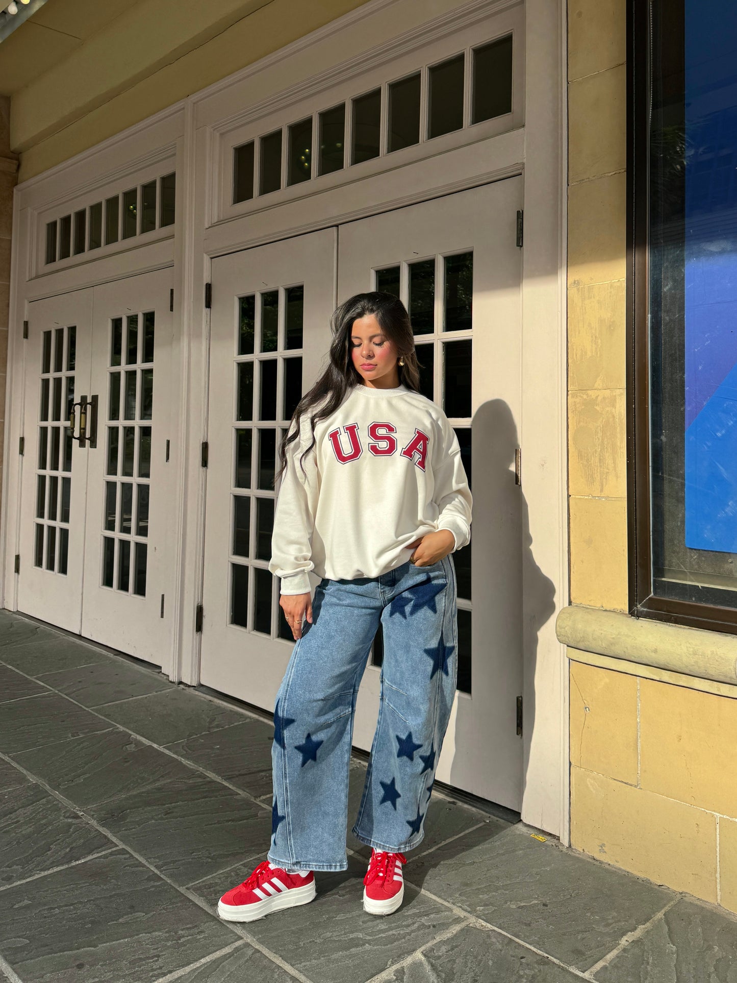 USA Ivory Oversized Sweatshirt