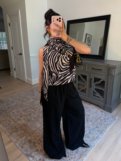 Zebra Fringe Scarp Top
