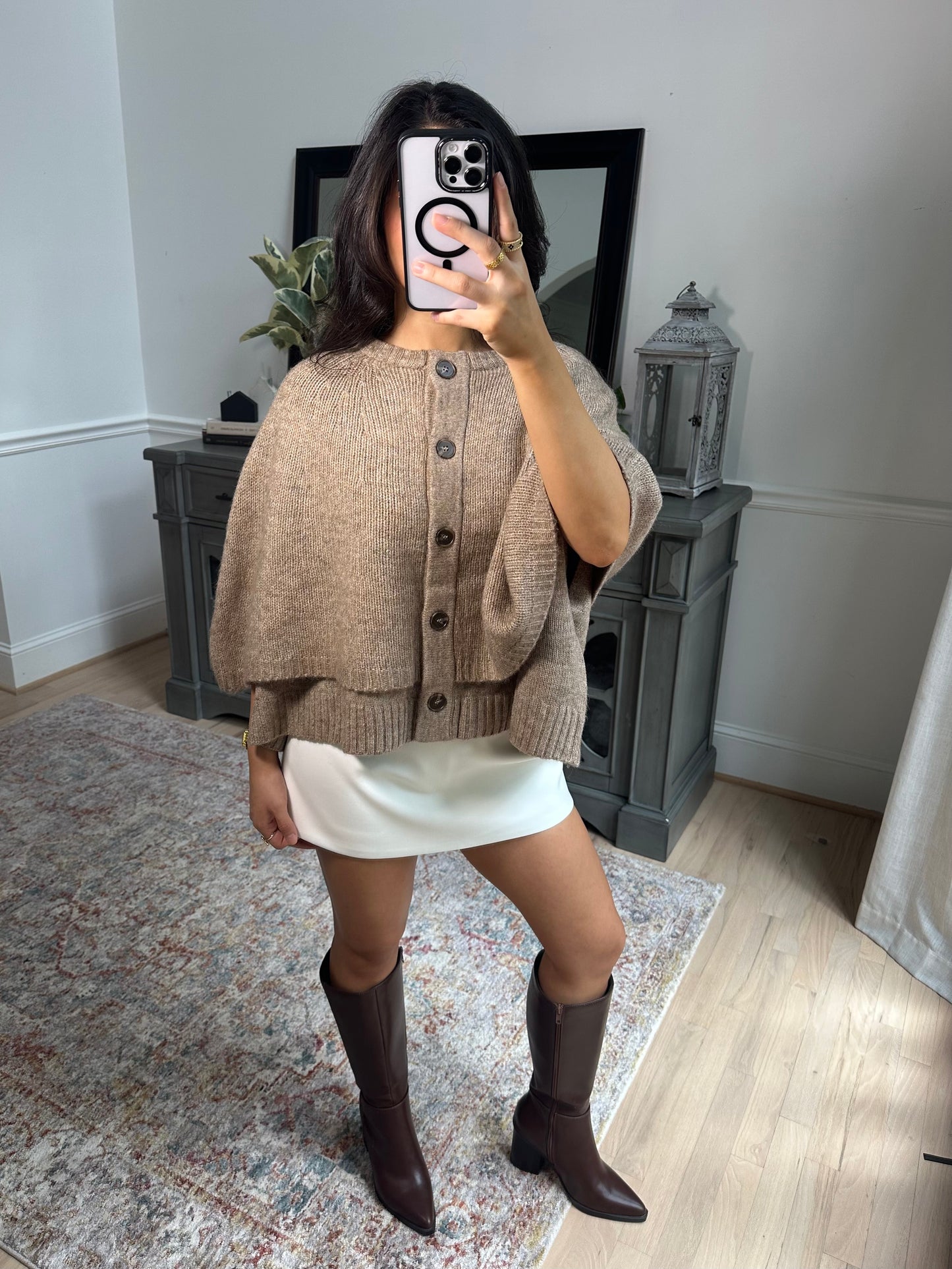 Aspen Brown Knit Poncho