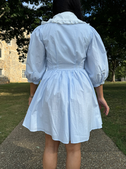 Southern Belle Baby Blue Striped Dress