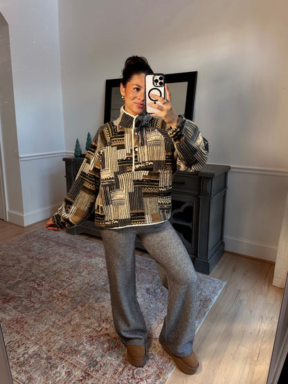 Mountain Lodge Patchwork Sherpa Sweater