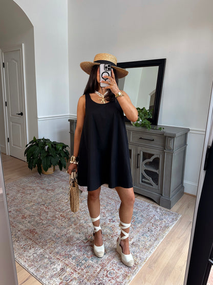 St. Tropez Black Flowy Dress