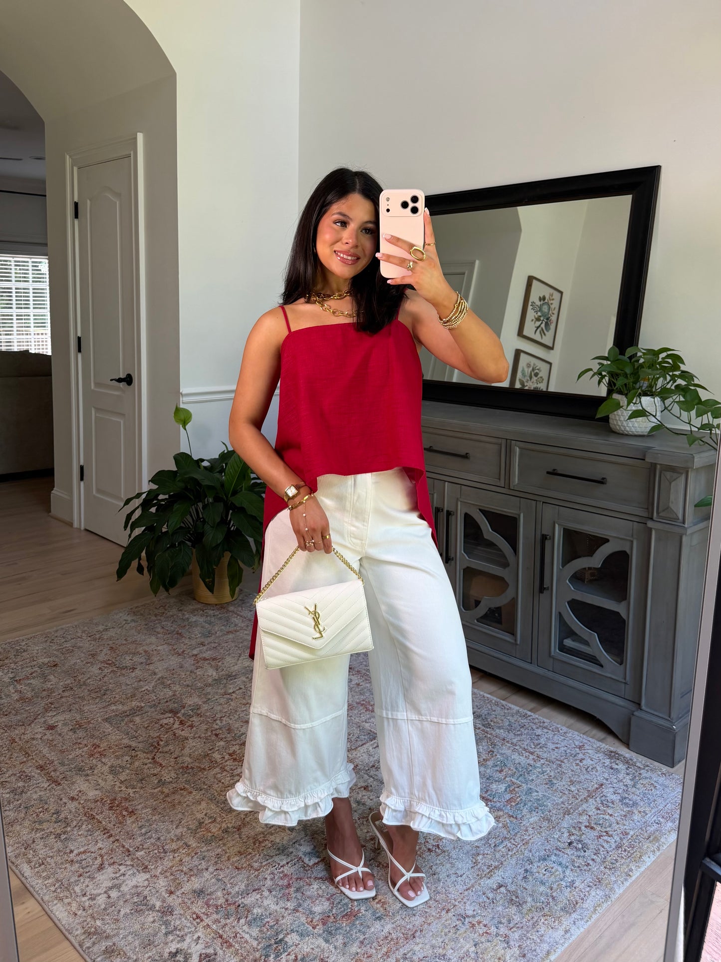 Delilah White Ruffle Jeans