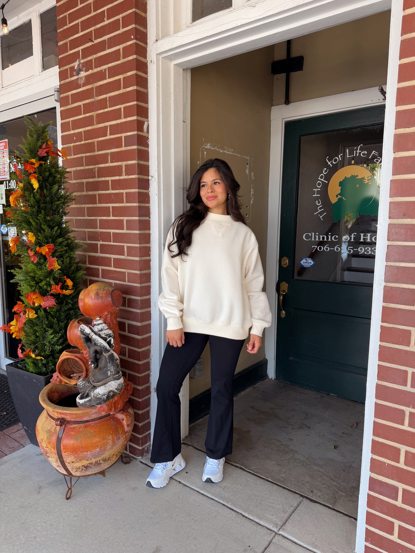 Cream Mockneck Sweatshirt