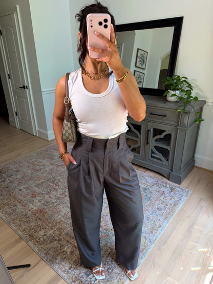 Cool Girl Grey Layered Trousers