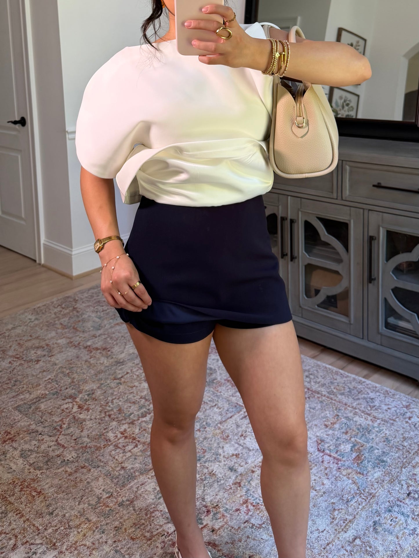 Navy Luxe Skort