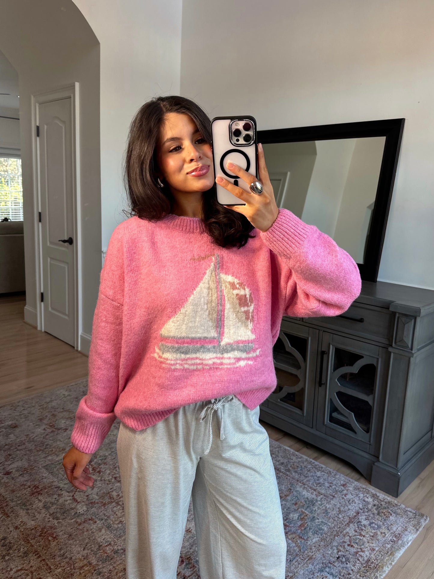 Blush Sail Club Sweater