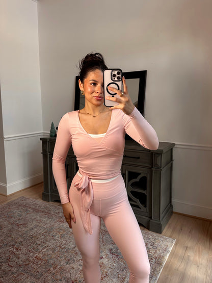Baby Pink Active Wrap Top