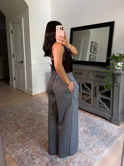 Ivy Black & White Plaid Pants