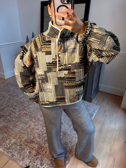 Mountain Lodge Patchwork Sherpa Sweater
