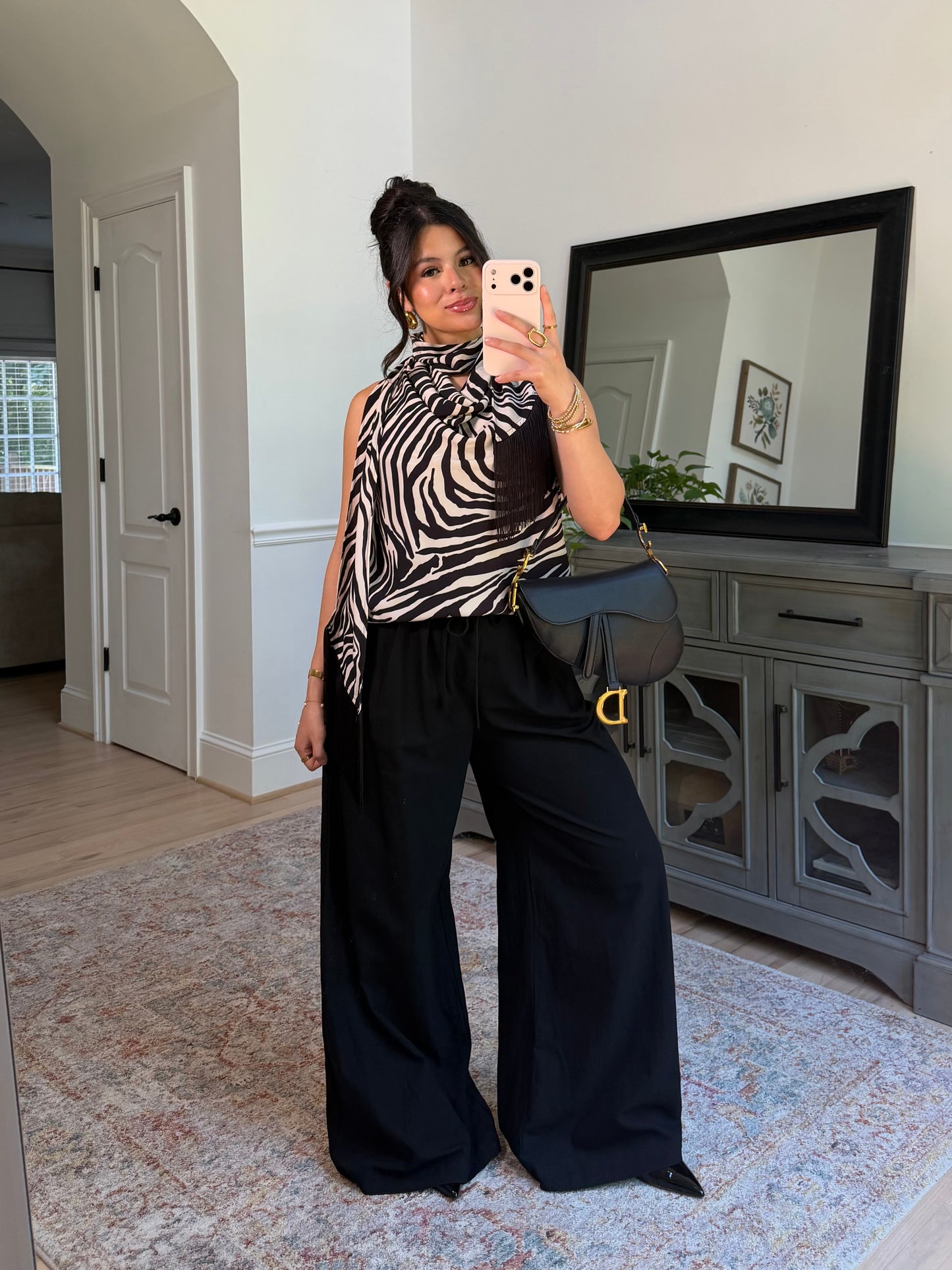 Zebra Fringe Scarp Top