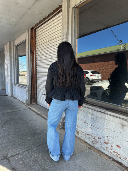 Distressed Wide Leg Jeans