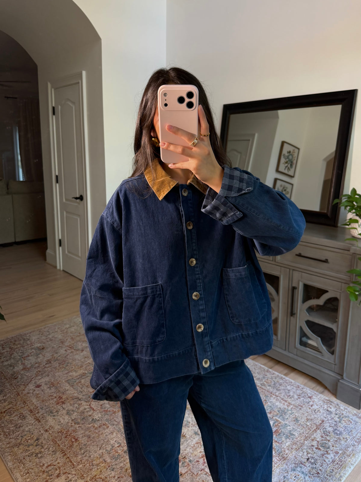 Bailey Corduroy Blue Plaid Jacket
