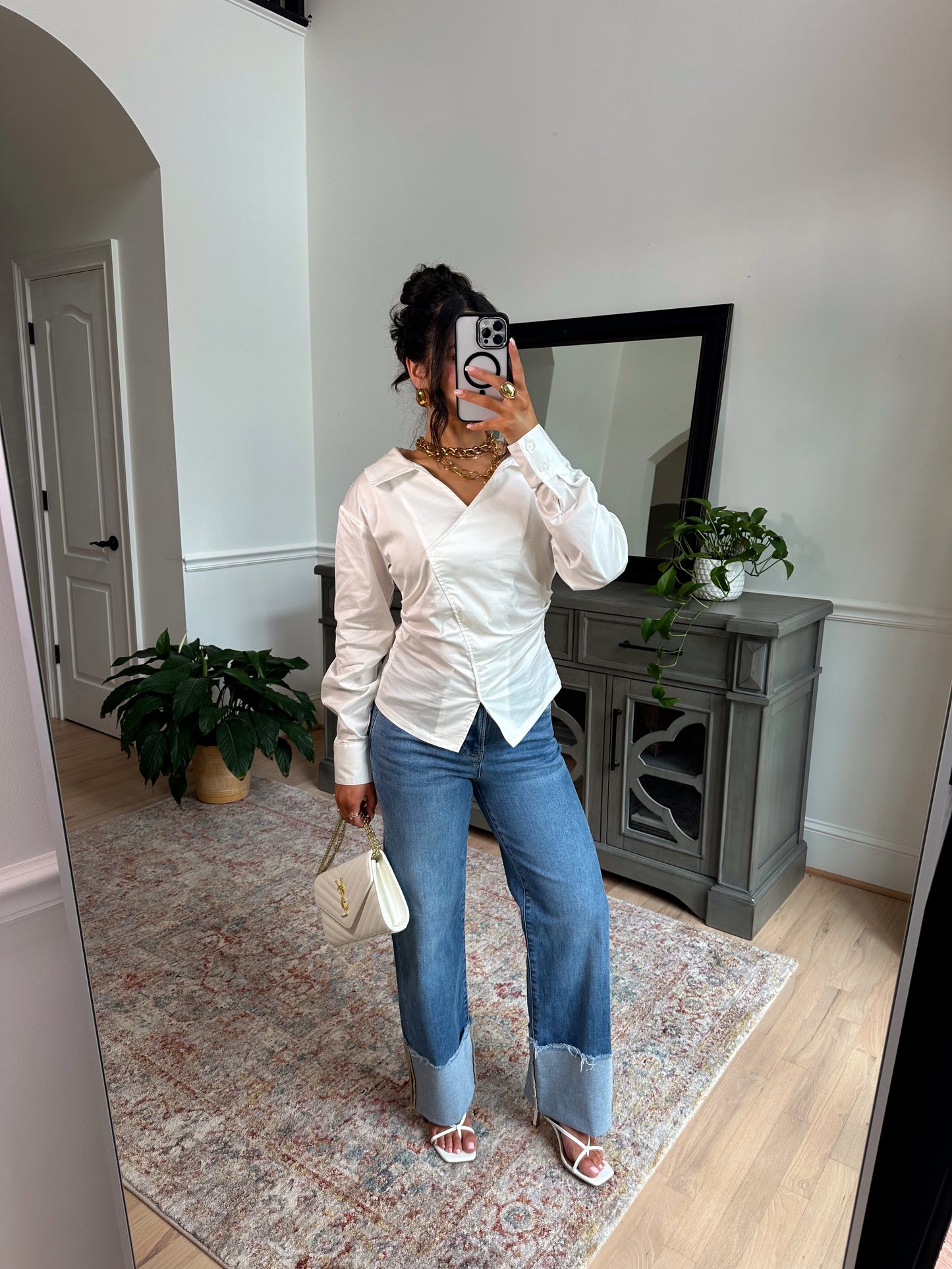 City Girl Structured White Top