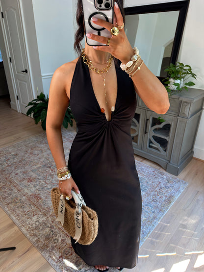 Island Muse Beaded Halter Dress