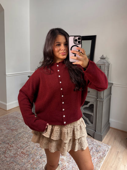 Wine Cardigan