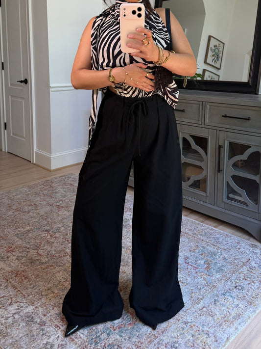 Everyday Wide Leg Black Pants