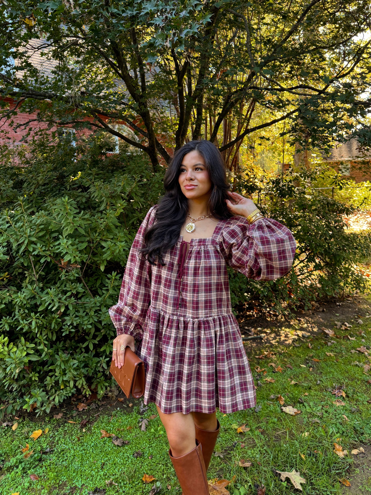 Cranberry Crush Plaid Dress