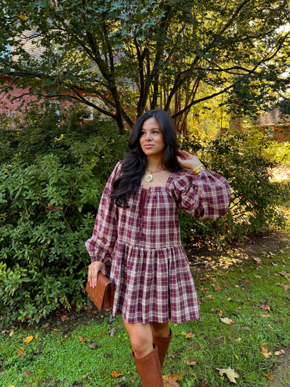 Cranberry Crush Plaid Dress