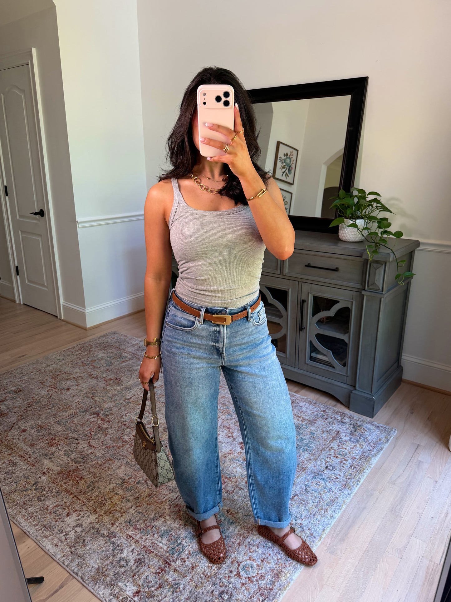 Polished Barrel Cuff Jean