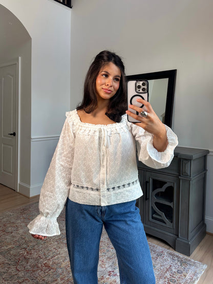 Daydreaming Lace Detail Top
