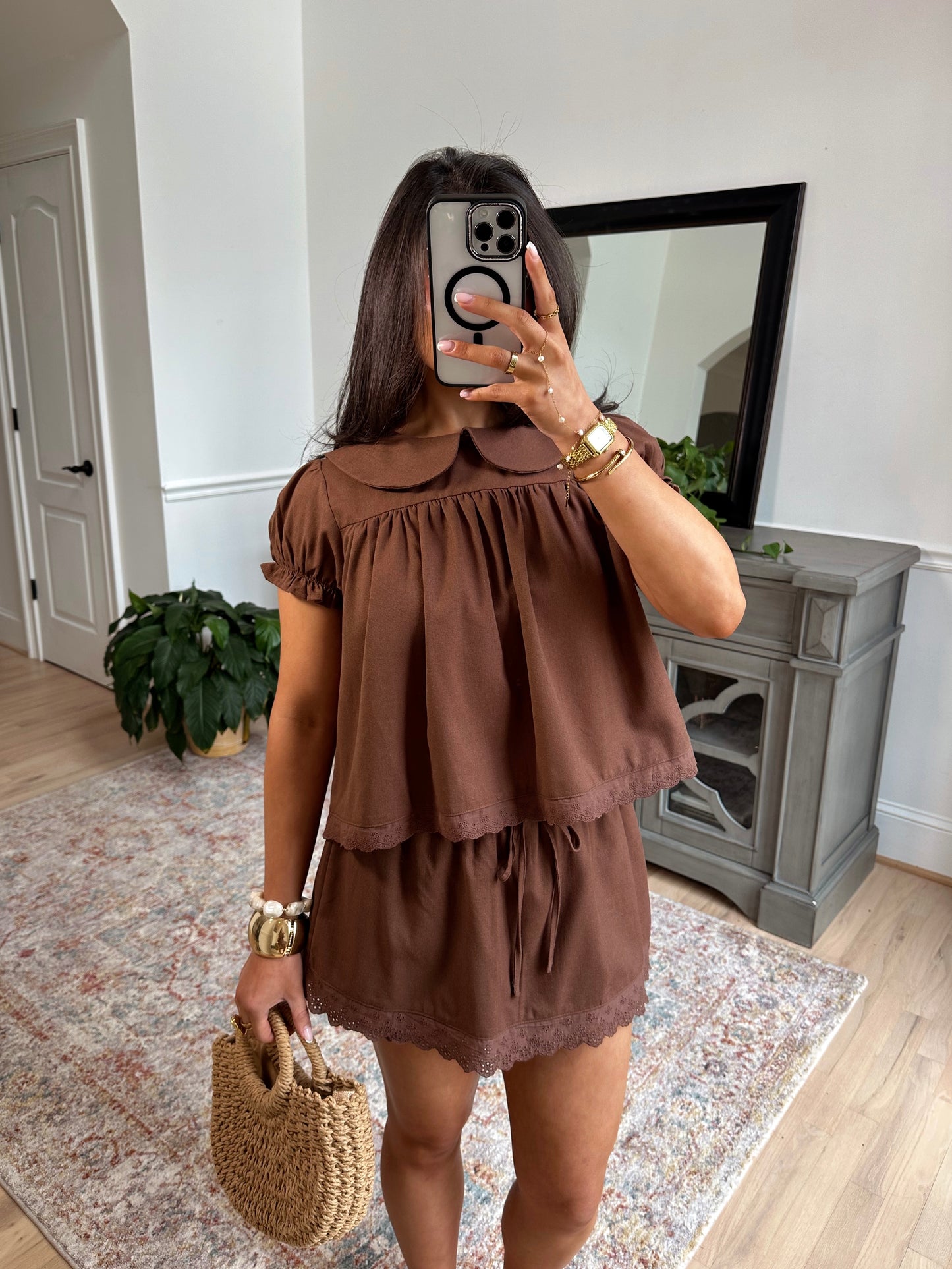 Cocoa Lace Top & Skort Set
