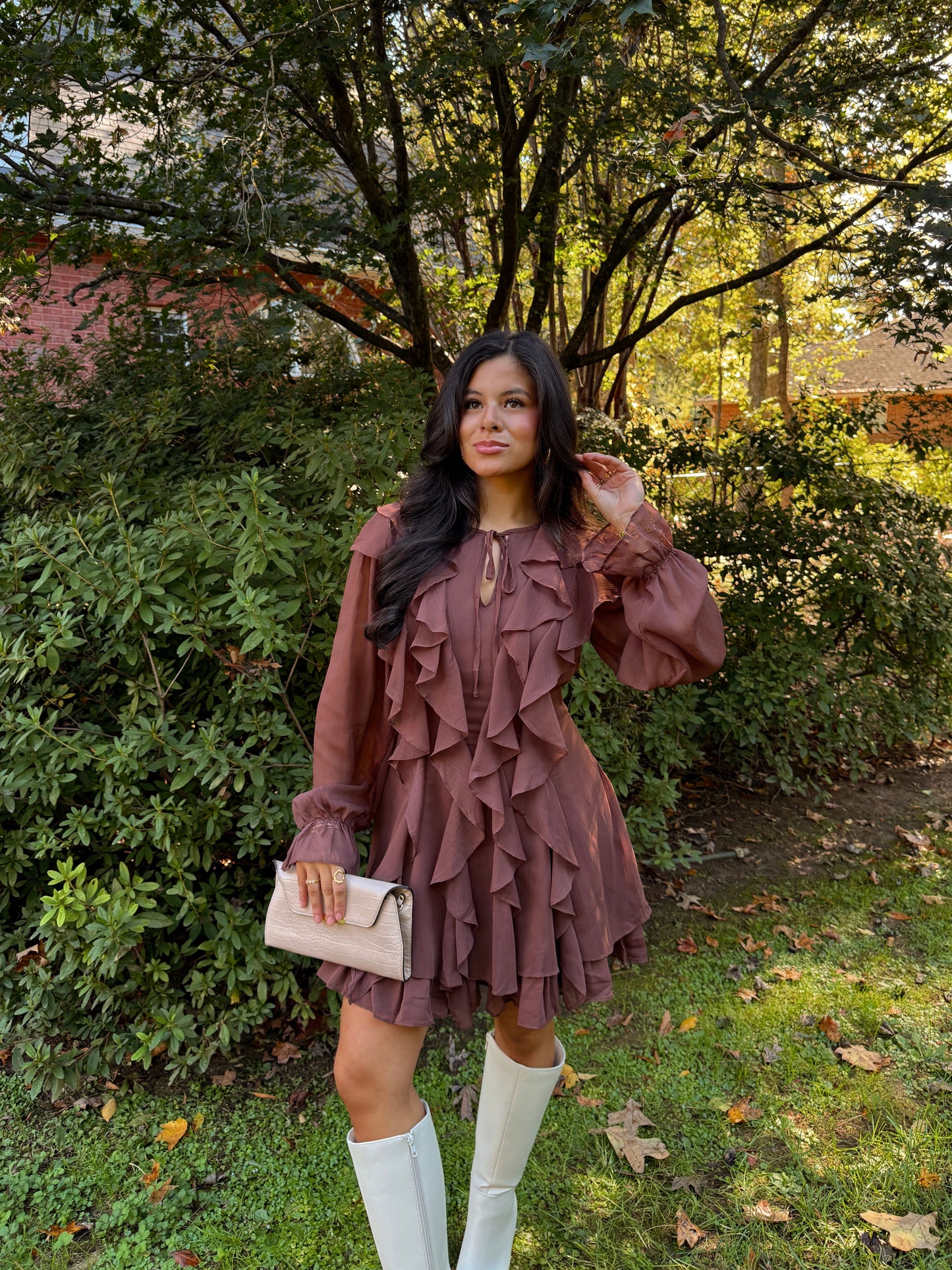 Cinnamon Dolce Ruffle Dress
