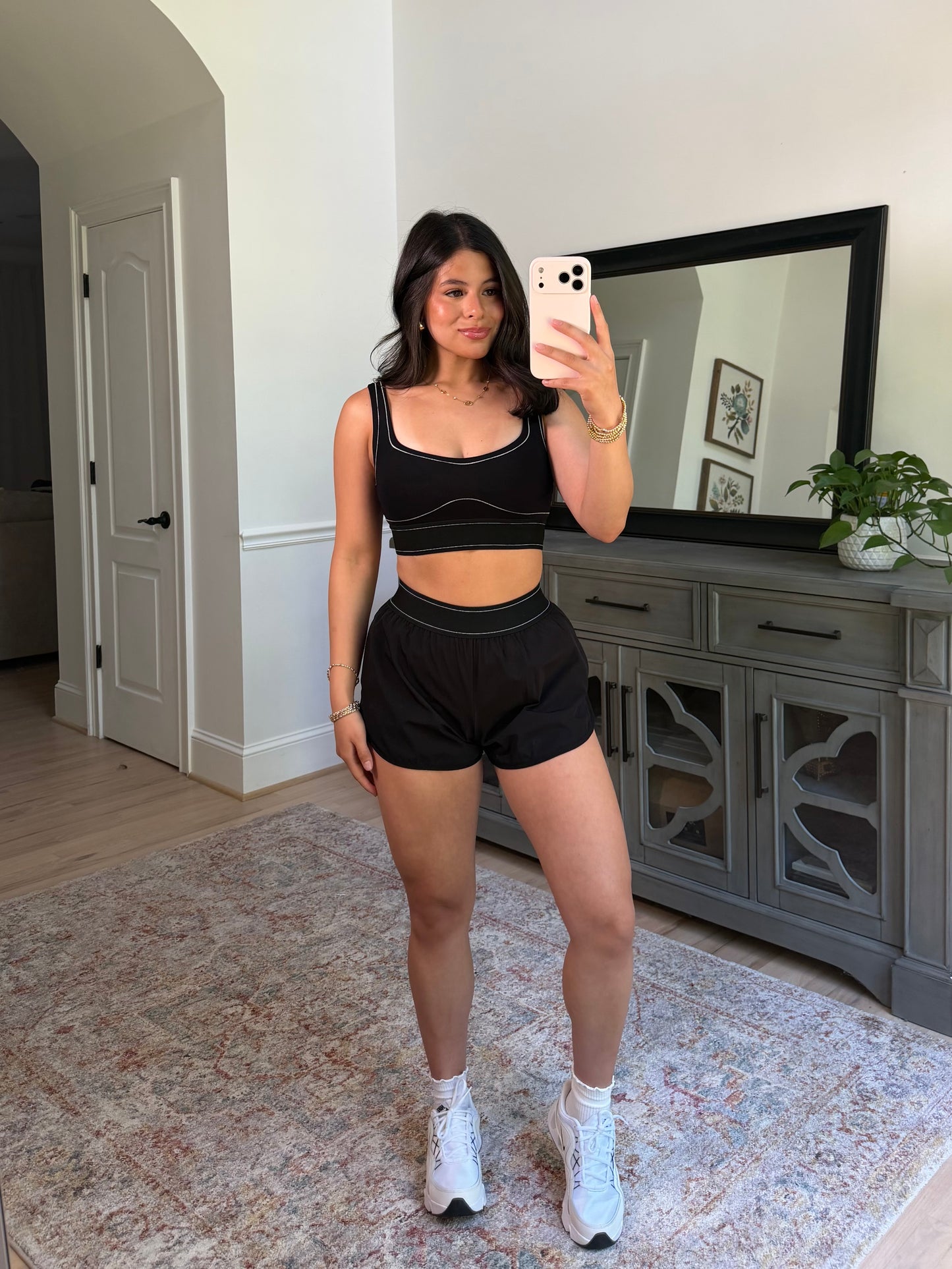 Black Contour Running Shorts