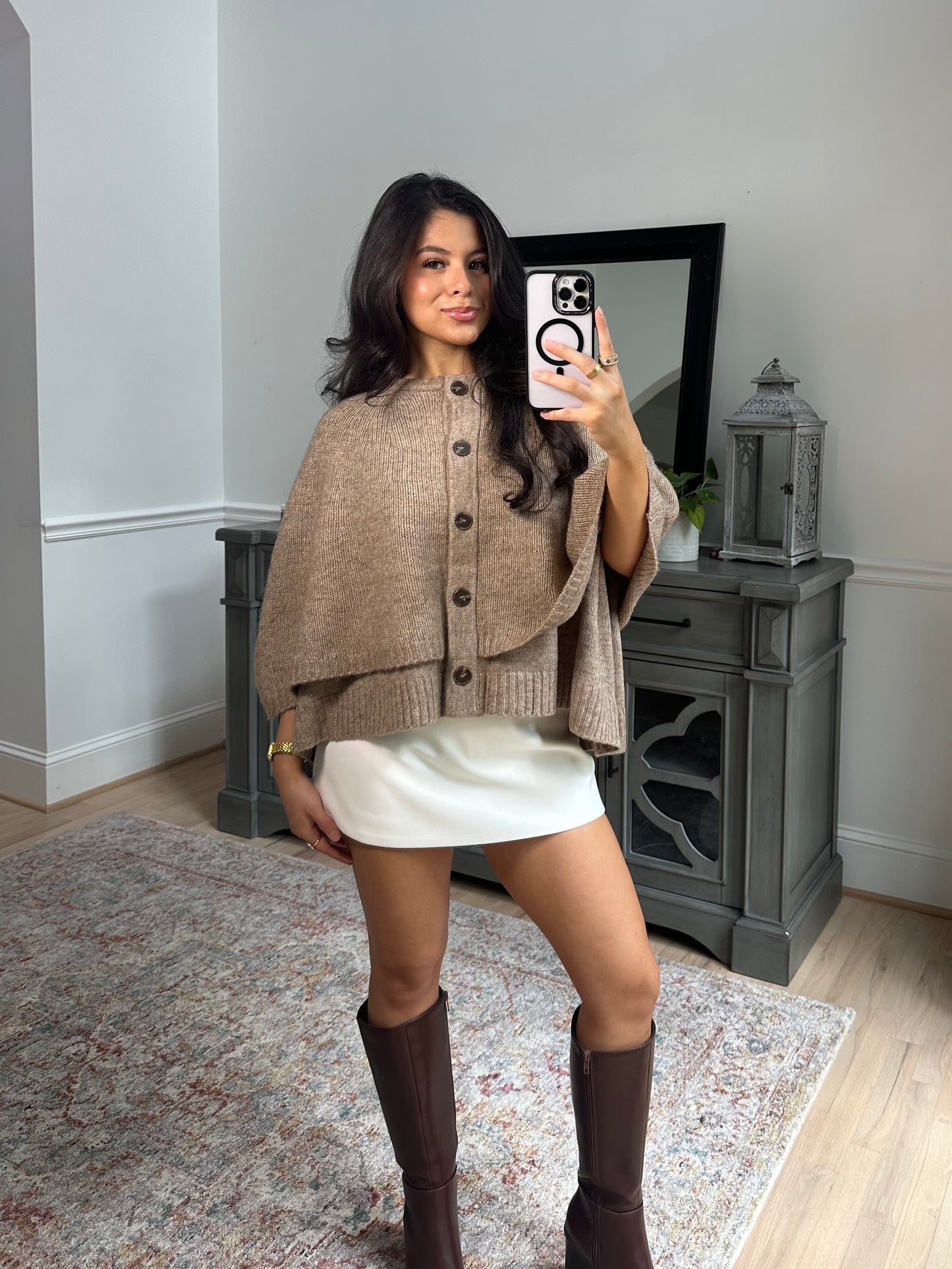 Aspen Brown Knit Poncho
