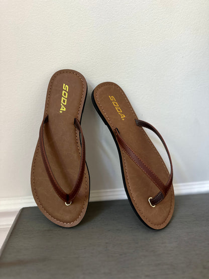 Brown Staple Sandals