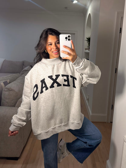 TX Reversible Oversized Mockneck Sweatshirt